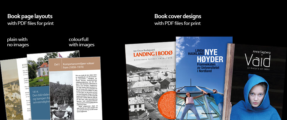 Book page layouts and cover design